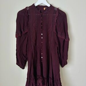 Elegant Free People Burgundy Mini Dress